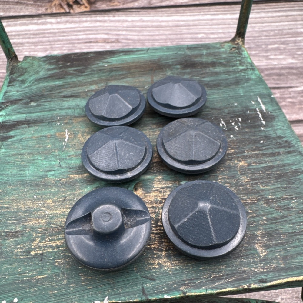 Vintage 1940's Hard Resin Navy Blue Buttons Sewing Geometric Raised - Picture 3 of 5